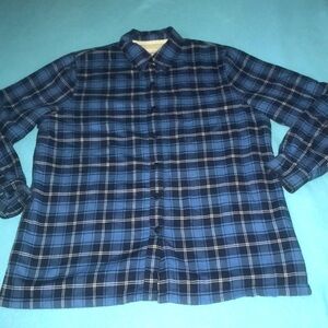 L.L. BEAN fleece lined button up long sleeve flannel cozy shacket NEW size S